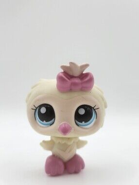 LPS Owl #1728 BIRD littlest Pet Shop Authentic Pink Beak Blue Eyes Hasbro